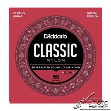 D'addario EJ27N Naylon Normal Tension Silver Klasik Tel Set