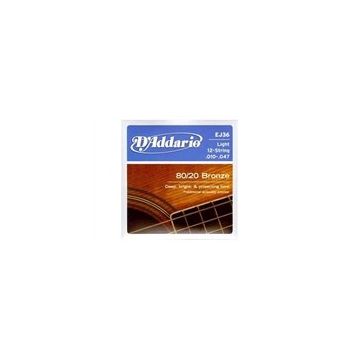 D'addario EJ36 12 String Light 10 Akustik Tel Set