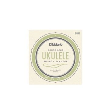 D'addario EJ53S Soprano Black Nylon Ukulele Tel Seti