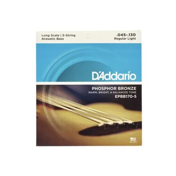 D'addario EPBB170-5 Long Scale 45-130 PH Akustik Bas Gitar Tel Seti