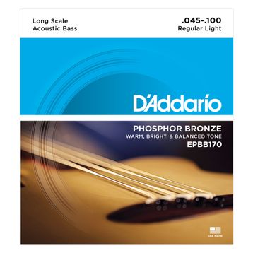 D'addario EPBB170 Akustik Soft Long Bas Tel Set