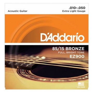 D'addario EZ900 Extra Light 010 Akustik Tel Set