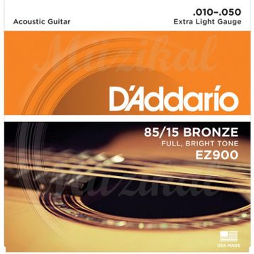 D'addario EZ900 Extra Light 010 Akustik Tel Set