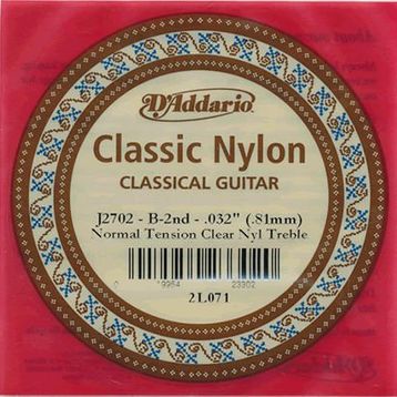 D'addario J2702 Clear Naylon Normal Tension Si Klasik Tek Tel