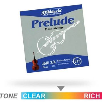 D'addario J610 3-4M Prelude Bas Teli