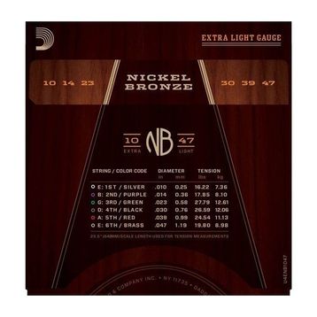 D'addario NB1047 Nikel Bronz Akustik Gitar Teli