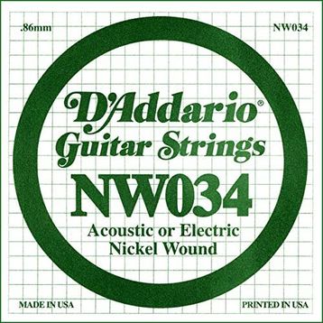 D'addario NW034 Single Nikel Wound Akustik Tel