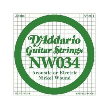 D'addario NW034 Single Nikel Wound Akustik Tel