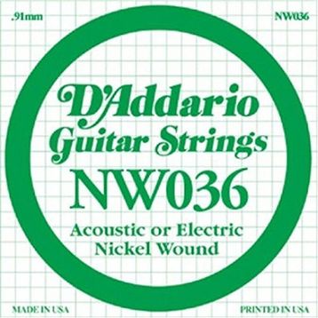 D'addario NW036 La Akustik Tel Nikel Wound Elektro Akustik Tel