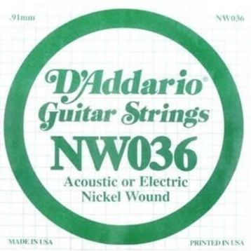 D'addario NW036 La Akustik Tel Nikel Wound Elektro Akustik Tel