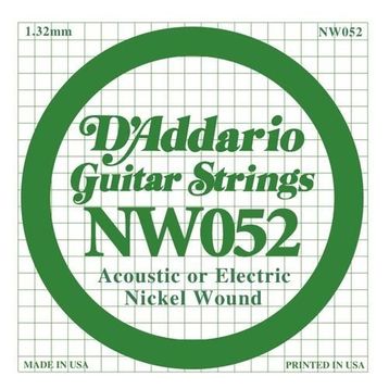 D'addario NW052 Wound Kalın Mi Akustik Tel Nikel