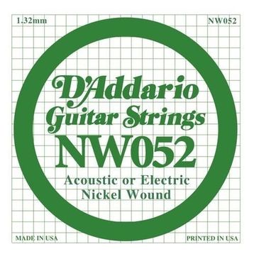 D'addario NW052 Wound Kalın Mi Akustik Tel Nikel