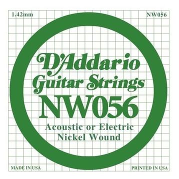 D'addario NW056 Wound Kalın Mi Akustik Tel Nikel