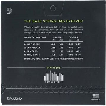 D'addario NYXL45105 Bas Gitar Teli