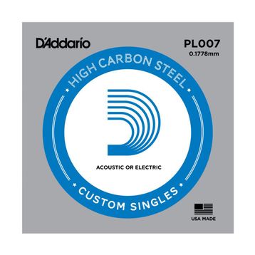 D'addario PL007 Plain Steel Elektro Tek Tel