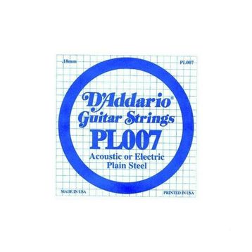 D'addario PL007 Plain Steel Elektro Tek Tel
