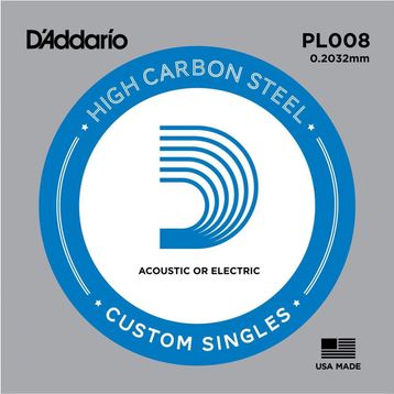 D'addario PL008 Plain Steel Elektro Tek Tel