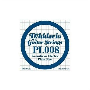 D'addario PL008 Plain Steel Elektro Tek Tel