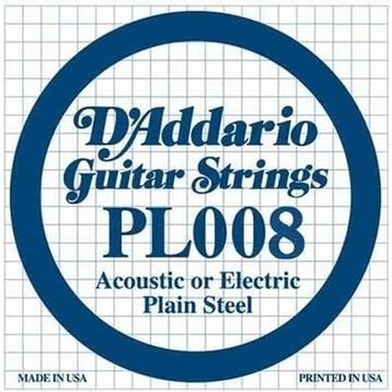 D'addario PL008 Plain Steel Elektro Tek Tel