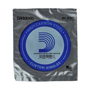 D'addario PL010 Plain Steel Mi Elektro Tek Tel