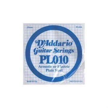 D'addario PL010 Plain Steel Mi Elektro Tek Tel