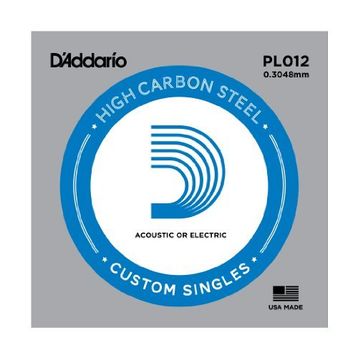 D'addario PL012 Plain Steel Elektro Tek Tel