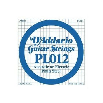 D'addario PL012 Plain Steel Elektro Tek Tel