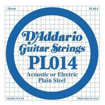 D'addario PL014 Plain Steel Si Elektro Tek Tel