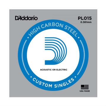 D'addario PL015 Plain Steel Elektro Tek Tel