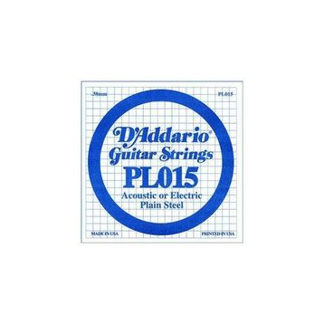 D'addario PL015 Plain Steel Elektro Tek Tel
