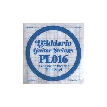 D'addario PL016 Plain Steel Elektro Tek Tel