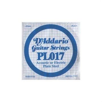 D'addario PL017 Plain Steel 017 Elektro Tek Tel