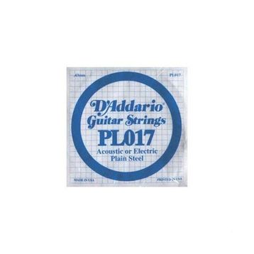 D'addario PL017 Plain Steel 017 Elektro Tek Tel