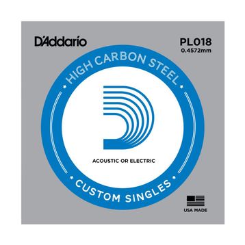 D'addario PL018 Plaın Steel Elektro Tek Tel