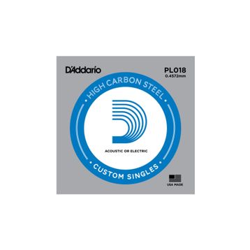 D'addario PL018 Plaın Steel Elektro Tek Tel