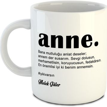 Dafhi Anne İyiki Varsın Kişiye Özel İsimli Kupa