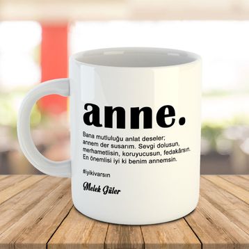 Dafhi Anne İyiki Varsın Kişiye Özel İsimli Kupa