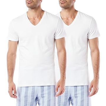 Dagi D5030 Compact 2'li Beyaz V Yaka Pamuklu Erkek T-shirt