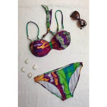 Dagi Straplez Destekli Push-up Desenli Bikini Takımı