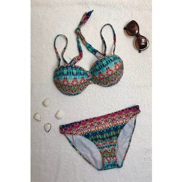 Dagi Straplez Destekli Push-up Desenli Bikini Takımı
