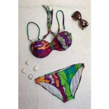Dagi Straplez Destekli Push-up Desenli Bikini Takımı