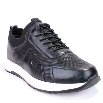 Dagoster DMA08-1061 Ortopedik Slip On Siyah Hakiki Deri Erkek Günlük Ayakkabı