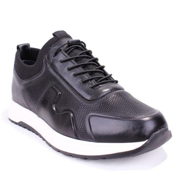 Dagoster DMA08-1061 Ortopedik Slip On Siyah Hakiki Deri Erkek Günlük Ayakkabı