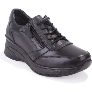 Dagoster DZA07-1309045 Ortopedik Slip On Siyah Hakiki Deri Kadın Günlük Ayakkabı