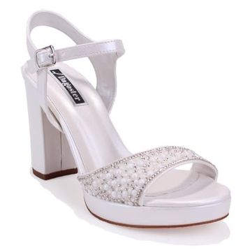 Dagoster DZA07-337140 Sedef Boncuklu Platform Kadın Topuklu Ayakkabı