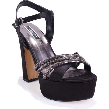 Dagoster DZA07-337351 Siyah Saten Platform Kadın Topuklu Ayakkabı