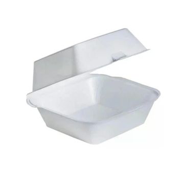 Dagyuce 15x15x8 cm 10 Adet Tek Kullanımlık Köpük Hamburger Kapaklı Kase Kutu