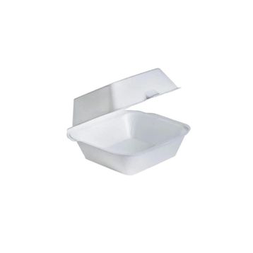Dagyuce 15x15x8 cm 30 Adet Tek Kullanımlık Köpük Hamburger Kapaklı Kase Kutu