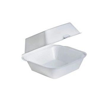 Dagyuce 15x15x8 cm 50 Adet Tek Kullanımlık Köpük Hamburger Kapaklı Kase Kutu