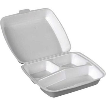 Dagyuce 23 A 20x24 cm 10 Adet Tek Kullanımlık Köpuk 3 Bölmeli Kapaklı Kase Kutu